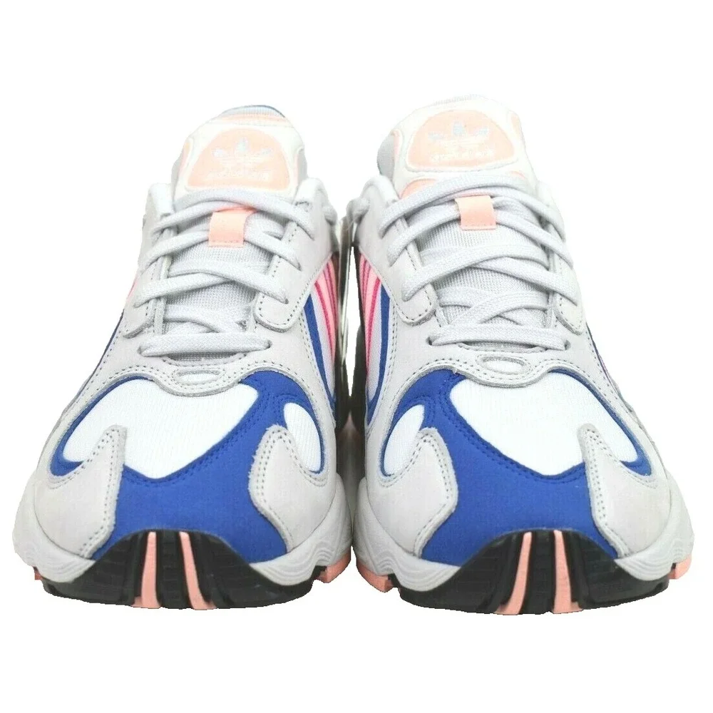 Adidas Yung-1 Men's Blue Light Coral Leather Athletic Sneaker Shoe Sz 8.5 BD7654